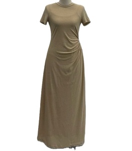 Vestido de moda de verano de 2 capas para mujer con un lado cintura imperio patrón sólido crepé antiestático para caminar o viajar - Product Image 6