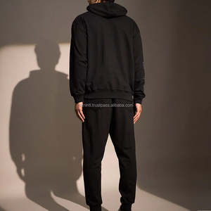 Ensemble de survêtement moderne style streetwear, sweat-shirt élégant et pantalon de jogging avec strass respirant pour hommes et femmes en hiver - Product Image 5