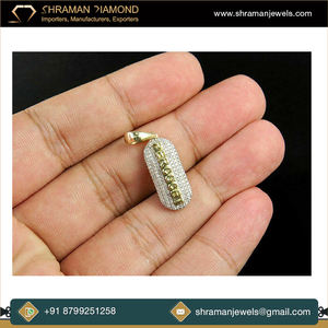 Amplia gama de joyería de moda de lujo de alta calidad 1 TCW 925 Plata VS Unisex píldora de medicina personalizada tableta colgante de diamante Natural - Product Image 3