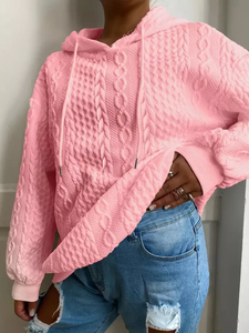 Vente en Gros Pull à Capuche pour Femmes en Tricot Surdimensionné Sweat à Col Ras du Cou Vintage avec Col à Capuche - Product Image 5