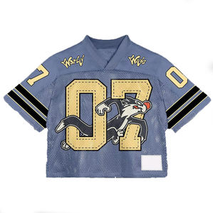 Dernier modèle d'été Maillot de football boxy en maille pour hommes 220gsm 100% Polyester Maillot de football américain - Product Image 3