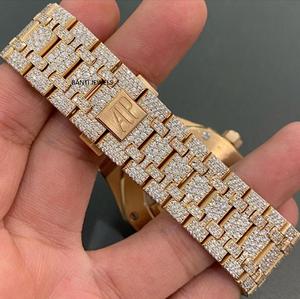 Montre automatique de luxe en or rose sertie de moissanite, bijoux hip-hop, style diamant VVS - Product Image 3