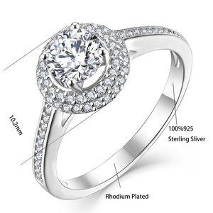 Anillo de Compromiso de Plata de Ley con Tres Piedras de Moissanita Cultivada en Laboratorio, Engaste de Canal, Certificado IGI para Mujer - Product Image 3