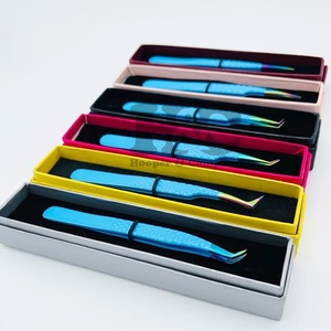 Nouvelle arrivée pince à épiler vison pince à cils en acier inoxydable pour extensions de cils Logo gratuit emballage de boîte en papier durable - Product Image 3