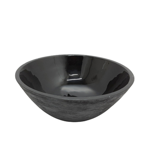 Cuenco redondo de madera para servir arroz con color negro, cuenco artesanal para frutas y sopa, cuenco de arroz elegante personalizado - Product Image 4