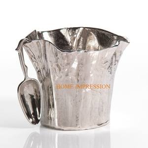 Hammered Black Polished <b>Metal</b> Wine <b>Bottle</b> Bucket With Handles Classic New Pattern Large Size Bar Wine Ice Bucket for Supplier - Product Image 5