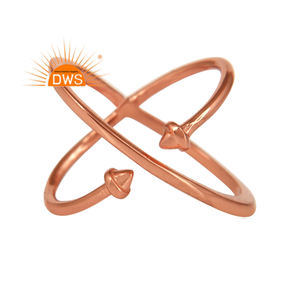 Hot Selling Sterling <b>Silver</b> Rose Gold <b>Plated</b> Cross Style Ring Custom Jewelry For Women Gift For Her - Product Image 1