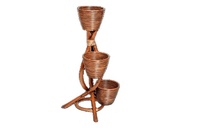 Set Perabot Taman Desain Asia Buatan Tangan, Pot Bunga Rotan Berkualitas Tinggi dan Tahan Lama 3 Buah, Indonesia Parks CV Craftindo