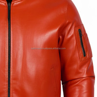 Veste Homme Tendance en Cuir Rouge, Respirante, Légère et Durable, avec Fermeture Éclair, Col Mandarin et Doublure en Viscose, Idéale pour l'Été