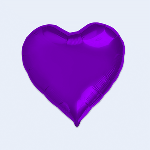 Globos de Corazón Metalizados para Fiesta, Color Morado, 18 Pulgadas, Bolsa de 12 Unidades - Product Image 1
