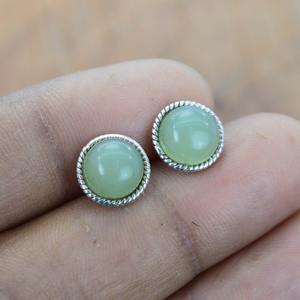 Boucles d'oreilles pour filles Aqua Calcedony 925 Sterling Silver Natural Gemstone Handmade Trendy Party Gift Jewelry - Product Image 4