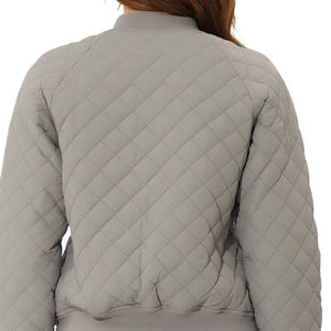 Chaqueta de bombardero de invierno ligera de alta calidad para mujer, cuello levantado, cremallera completa, transpirable, cálida, de talla grande, de nailon relleno de algodón - Product Image 6