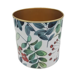 Jardinière circulaire moyenne en métal blanc avec revêtement en poudre, pot en métal coloré pour la décoration de la maison et du jardin, fait à la main, personnalisé - Product Image 1