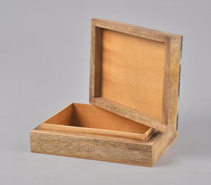 Caja de Joyería de Madera y Resina de Lujo Hecha a Mano, Organizador de Almacenamiento Rectangular Decorativo Personalizado para Anillos, Collares y Pendientes Premium - Product Image 3