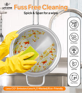 Premium 3-Piece 18/10 Stainless Steel Fry <b>Pan</b> <b>Set</b> High Quality Construction - Product Image 5