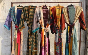 Kimono de seda indio hecho a mano, lote al por mayor, ropa de playa elegante para mujer y hombre, kimono de baño, bata con estampado indio, kimono japonés - Product Image 6