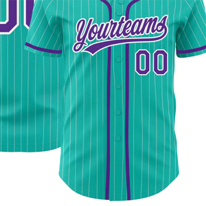 Maillot de baseball personnalisé à rayures fines avec logo d'équipe – Tenue d'équipe - Product Image 3