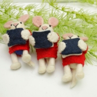 Jouet en peluche en laine en forme de souris - Animal en peluche doux fait main pour enfants de 5 à 7 ans - Décoration de chambre d'enfant populaire et compagnon de jeu