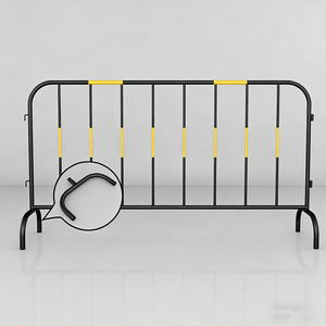 Panneau de barrière piétonne de sécurité en acier, barrière de contrôle des foules amovible avec revêtement en poudre, barrière de sécurité routière - Product Image 3