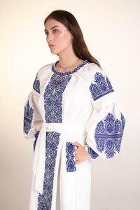 Vestido Maxi Casual para Mujer, Bordado, Corte Regular, Cuello Redondo, 100% Algodón Tejido, Cintura Natural, Lavable, Manga Corta - Product Image 2