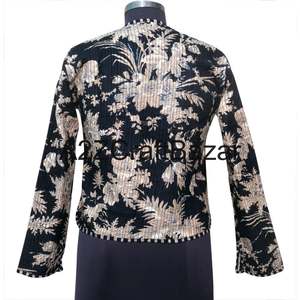 Chaqueta de Invierno y Otoño para Mujer, Hecha a Mano, Reversible, 100% Algodón Puro, Tejida, Acolchada Corta, Transpirable, Ecológica, con Diseño Étnico de Patchwork - Product Image 5