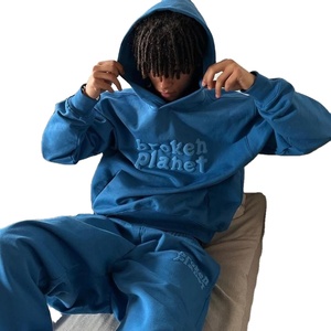custom Heavyweight puff printing logo unisex cropped raw hem hoodie no <b>string</b>,french terry blank plain oversized men <b>hoodies</b> - Product Image 1