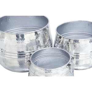 Macetas de flores de metal martillado en acabado plateado, perfectas para la decoración del hogar y la boda, macetas elegantes y elegantes - Product Image 2