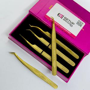 GETUP BROSONS IMPEX – Kit d'outils de précision pour extensions de cils plaqué or, différents styles, avec étui de rangement - Product Image 6