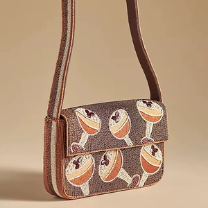 New Stylish <b>Seed</b> Beads Embroidery Classic Style Cotton Clutch Handbag for Women and Girls <b>Mixed</b> Colors Party Use - Product Image 5