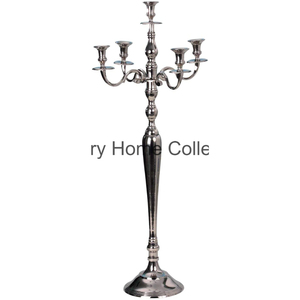 Couleur argent Fête Festive Pièce Maîtresse Candélabre Bougeoir Forgé Conception De Table De Mariage Accessoires Décoratifs Fournitures - Product Image 1