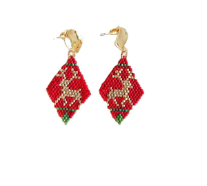 Pendientes de Color Marrón con Cuentas en Forma de Bola, Joyería de Moda, Pendientes Bordados a Mano con Cuentas de Semilla - Product Image 3