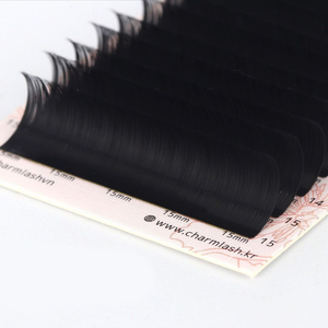 Extensiones de pestañas individuales con bandeja de longitud mixta, pbt C CC D DD, fibra vegana coreana, PBT, Etiqueta Privada, abanico - Product Image 1