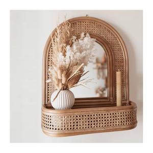 Étagères en rotin de haute qualité à prix avantageux, miroirs Hamade, étagères à miroirs naturels - Product Image 1