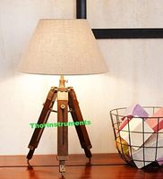 Lampe de table vintage CH sur trépied réglable, support en bois fait main, décoration d'intérieur, abat-jour non inclus, Art Déco, Fête des Mères, Noël
