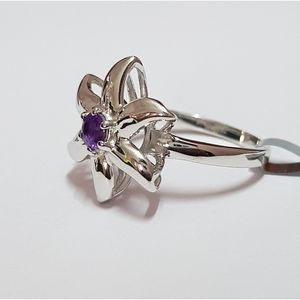Anillo de Flor de Amatista Natural para Mujer Shah Gems en Plata de Ley 925, Regalo - Product Image 2