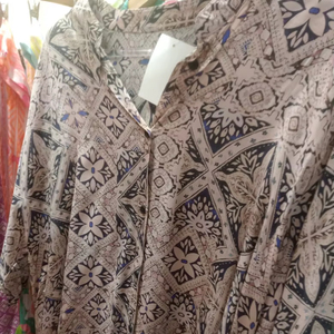 Boho Chic Women Tunic Top Geometric Floral Print V-Neck Loose Fit Long Sleeves Casual Ethnic Style for <b>Office</b> Outfits Vacation - Product Image 1