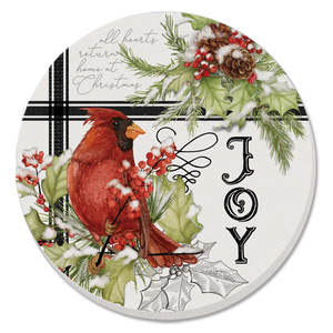 Espejo Decorativo con Tema Invernal con Cardenal sobre Fondo Dorado, Estilo Lujoso, Madera de 5 mm de Grosor, Antideslizante - Product Image 5