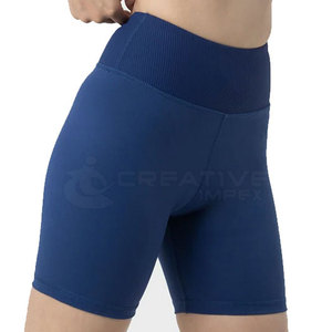 Ropa deportiva de cintura alta a la moda para mujer, pantalones cortos activos personalizados, mallas sin costuras de secado rápido, mallas de Yoga sólidas con cierre de cintura elástica - Product Image 5