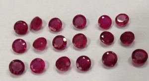 Ruby Glass Filled 4mm Round Faceted - Loose Top Quality Glass Filled Ruby Round - Product Image 2