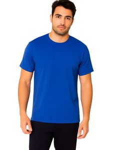 T-shirt en coton à col ras du cou bleu royal pour hommes, t-shirt décontracté à manches courtes, tissu doux et respirant pour les vêtements quotidiens et de sport - Product Image 1