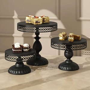 Venta al por mayor de soporte de pastel de metal negro en el precio bajo para restaurante Hotel uso de la boda - Product Image 5