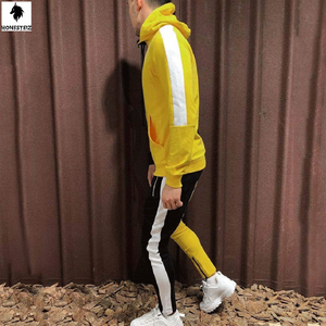 Custom Men's Streetwear Two-Piece Set <b>Stacked</b> Tracksuit with Hooded Sweatshirt & <b>Joggers</b> Uniform Cargo Track Suit - Product Image 4