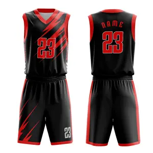 Basketbal Uniformen Custom Sublimatie Omkeerbaar Basketbal Jersey Basketbal Uniform Ontwerp