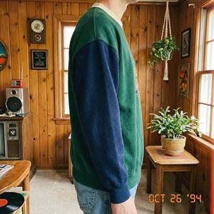 Sudadera de Felpa Francesa 100% Algodón, Gruesa, Unisex, Estilo Retro Académico, Lavado Ácido, con Logotipo Bordado, Diseño Colorblock - Product Image 3