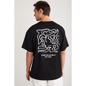 GRIMELANGE RICO เสื้อยืดโอเวอร์ไซส์แขนสั้นคอกลมพิมพ์ลายด้านหน้าและด้านหลังสำหรับผู้ชาย 100% ผ้าฝ้าย - Product Image 1