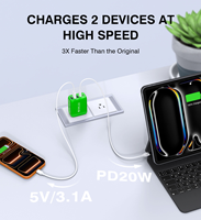 Chargeur USB-C 60W PD QC3.0 Station de Charge Rapide 5 Ports Chargeur Mural Carga Rápida Alimentation OEM Usine pour iPhone 17 16 Samsung iPad