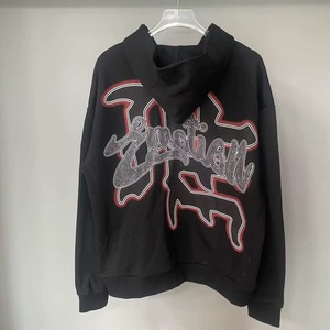 Streetwear à capuche pour homme, pull déchiré surdimensionné, 100% coton, délavé au soleil, vintage, solide - Product Image 6