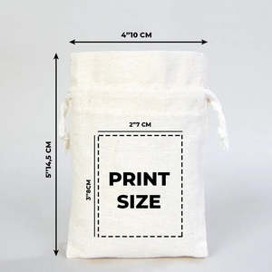 Custom Printed 4 oz Cotton <b>Drawstring</b> <b>Pouch</b> 4 6 (10 14.5 Cm) Natural Color Embroidered Logo for Watches Crafts Dust Storage - Product Image 3