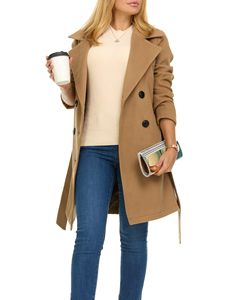 Ropa de calle clásica a prueba de viento cálido grueso transpirable ropa de trabajo prendas de vestir Casual Maxi largo atractivo mujeres con cinturón - Product Image 3