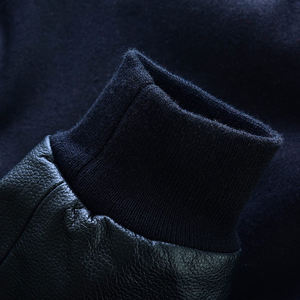 Haute demande Logo personnalisé haute qualité chenille broderie manches longues en cuir Streetwear hiver hommes en cuir veste universitaire - Product Image 5